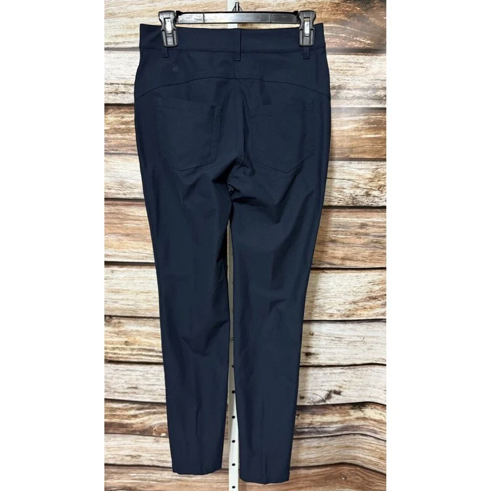 Lululemon Pants Womens Sz 4 Navy Blue Skinny Stretch Nylon Zip Fly Technical